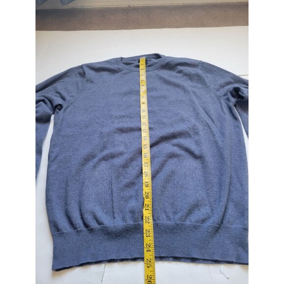 J Crew Blue Cashmere Crew Neck Long Sleeve Sweater Size L Preppy Office Wear - Picture 8 of 9